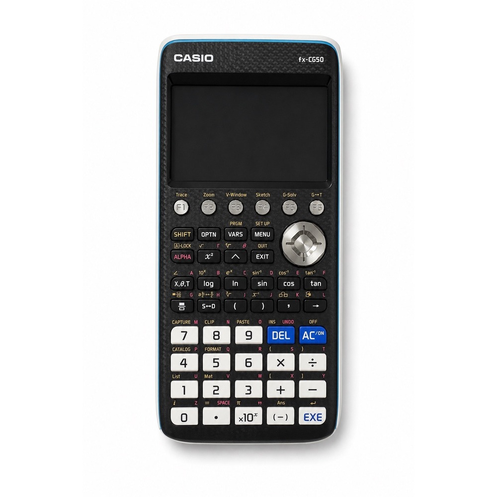 Casio fx-CG50 Color Graphing Calculator White w Cover Tested College School Math